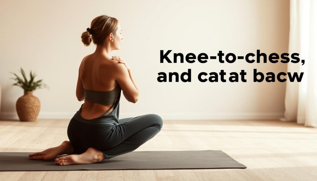 Knee-to-chest and cat-cow techniques