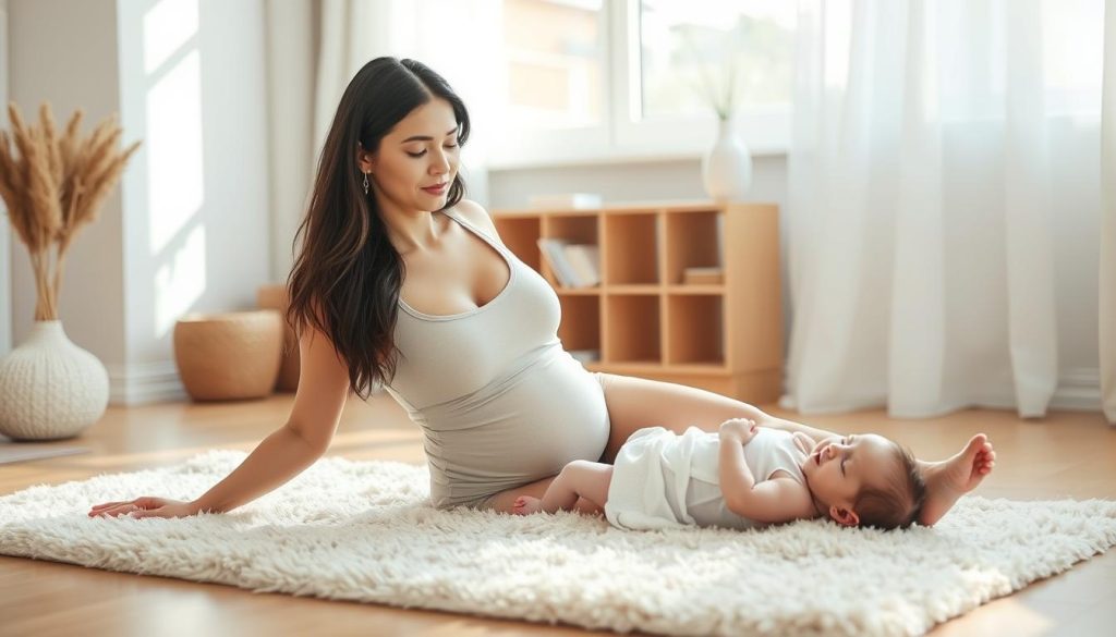 gentle postpartum exercises with baby